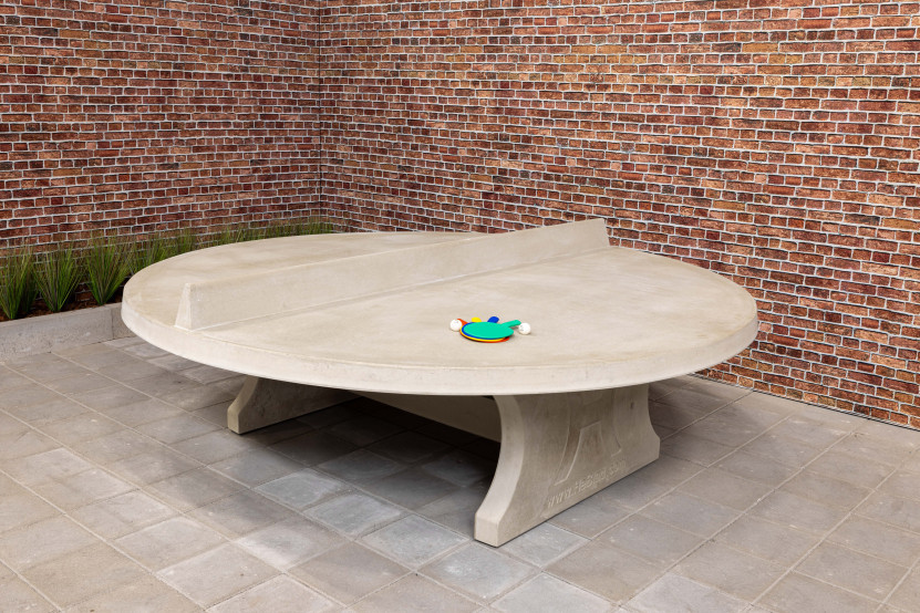 ronde tafeltennistafel, pingpongtafel, naturel beton